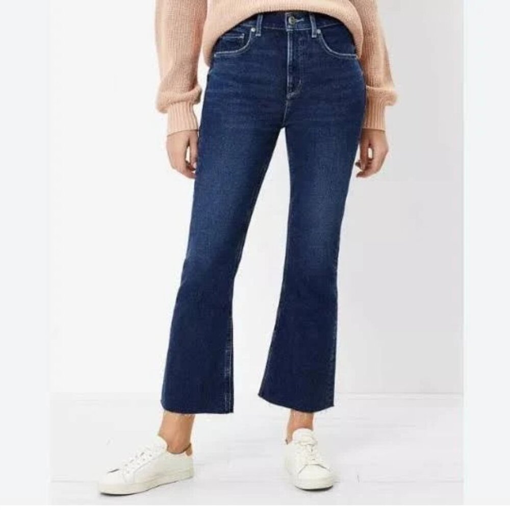 LOFT Dark Blue Cropped Ankle Jeans